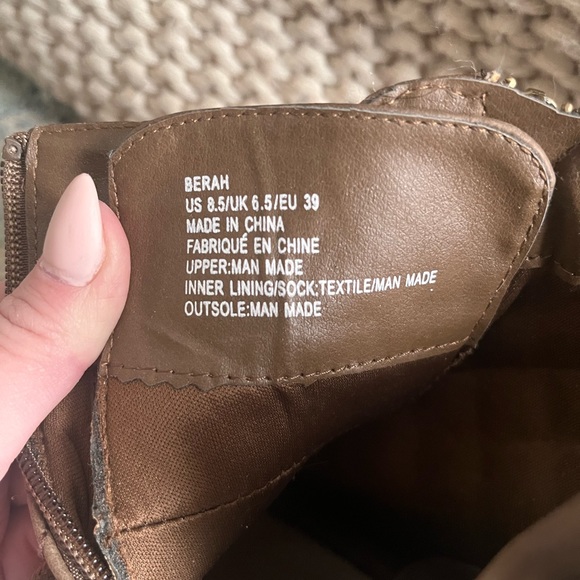 NWOT Berah JubFab Combat Boots lace/zip up in brown 8.5 - Picture 3 of 6